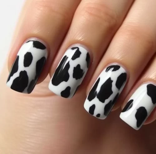 Cow Print Nails