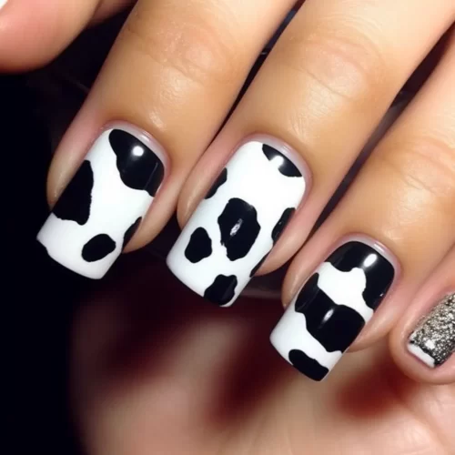 Cow Print Nails