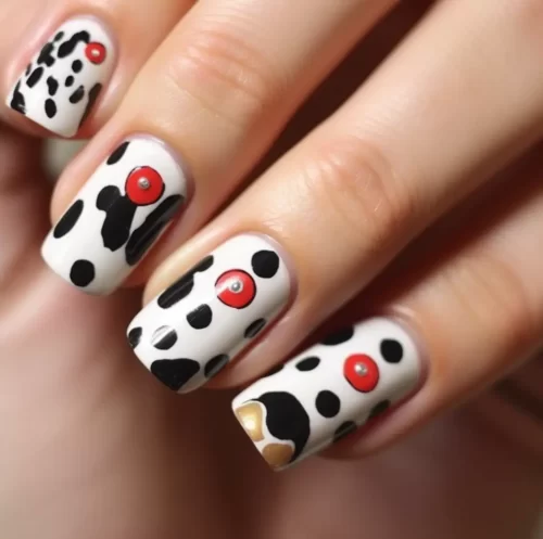 Cow Print Nails