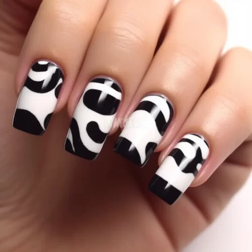 Cow Print Nails