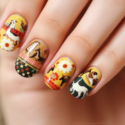 Cow Print Nails