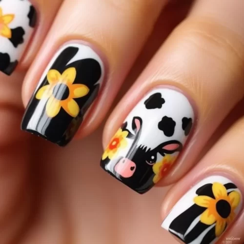 Cow Print Nails