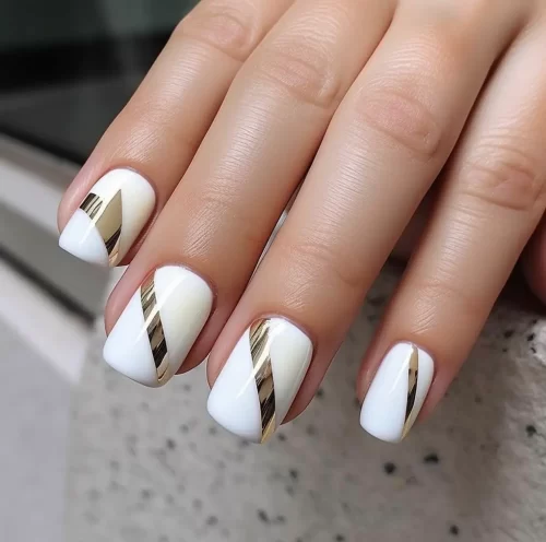 Chrome White Nails